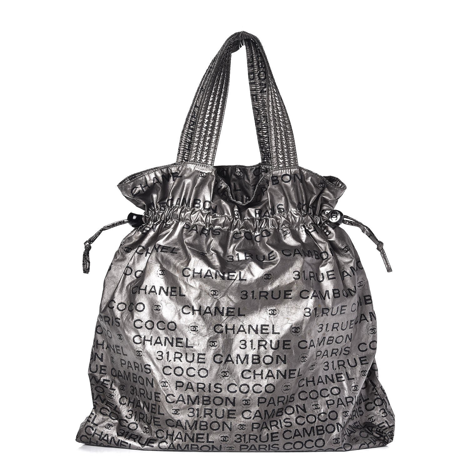 Chanel Coated Canvas Unlimited Drawstring Tote Argent Fonce 1 of 7