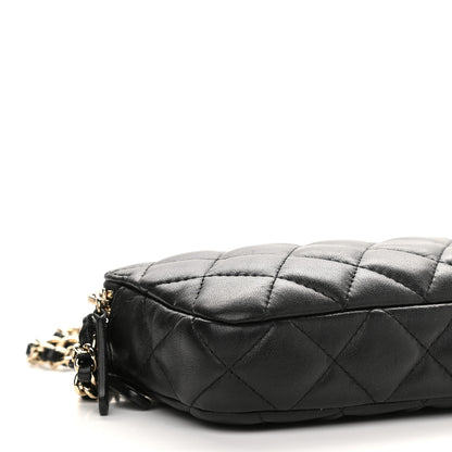 Chanel Lambskin Quilted Small Clutch With Chain Black 9 of 10