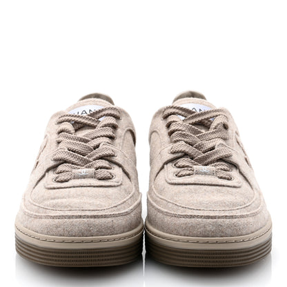 Chanel Wool Mixed Fibers Womens CC Sneakers 37.5 Beige 2 of 8
