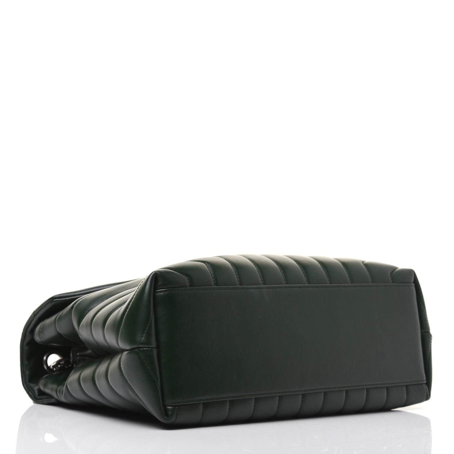 Calfskin Y Quilted Monogram Medium Loulou Chain Satchel Olive