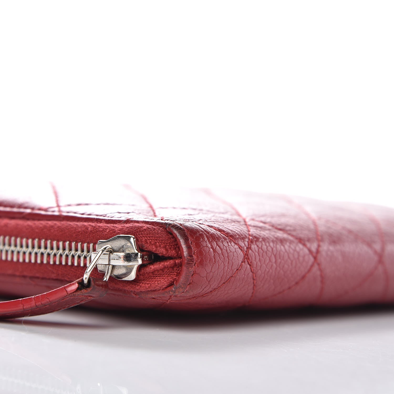 Chanel Caviar Quilted Large Zip Around Organizer Wallet Red 9 of 19
