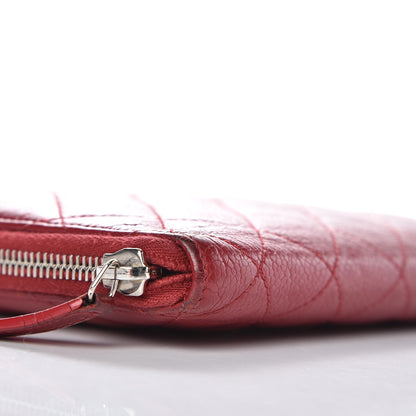 Chanel Caviar Quilted Large Zip Around Organizer Wallet Red 9 of 19