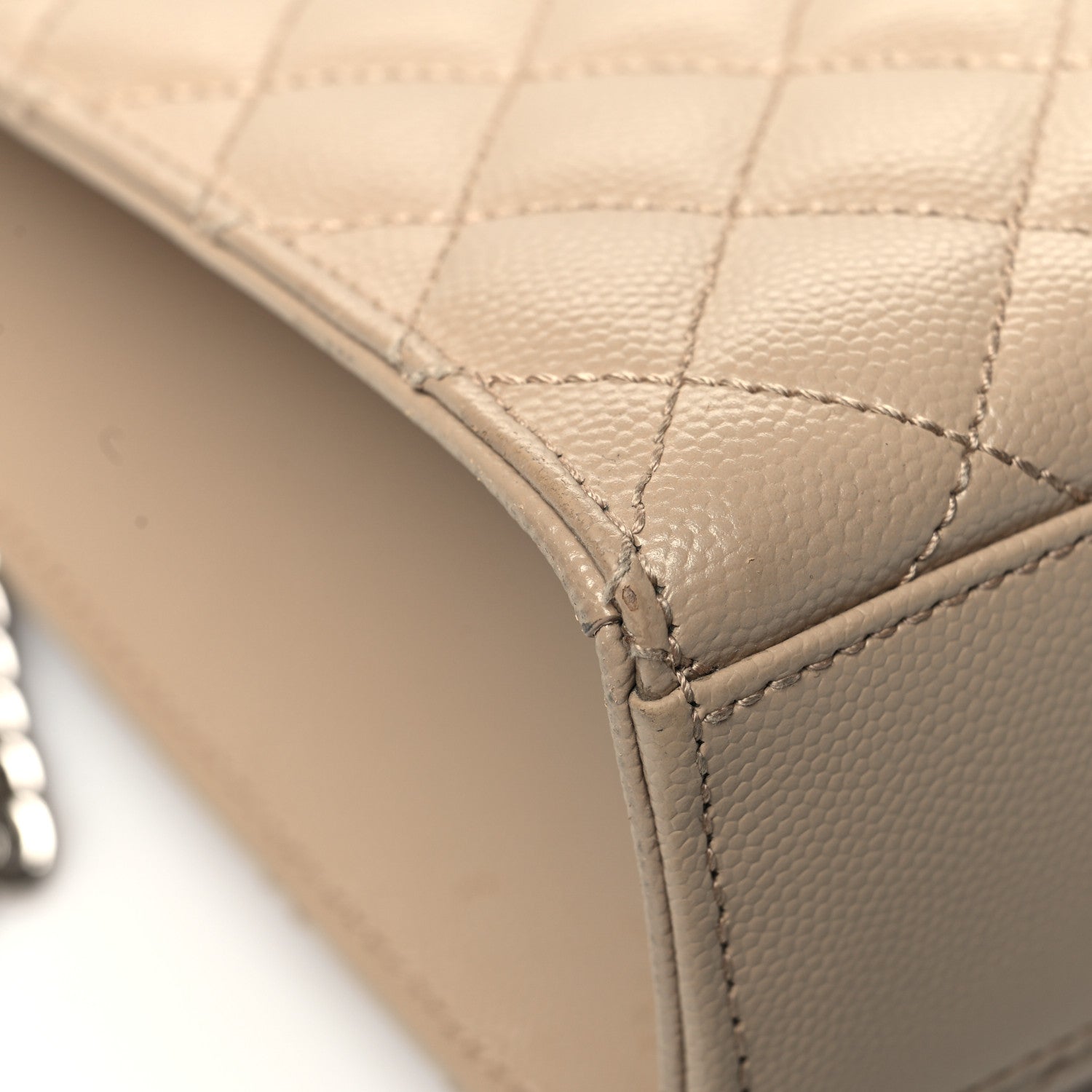 Saint Laurent Grain De Poudre Large Tri-Quilt Monogram Satchel Dark Beige 10 of 11