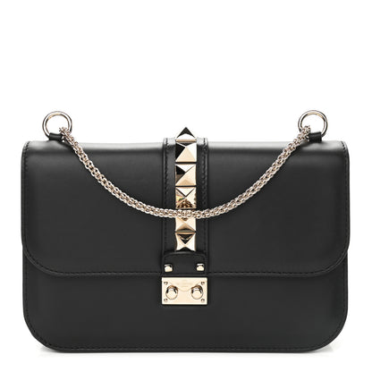Valentino Garavani Vitello Medium Glam Lock Rockstud Flap Black 1 of 8