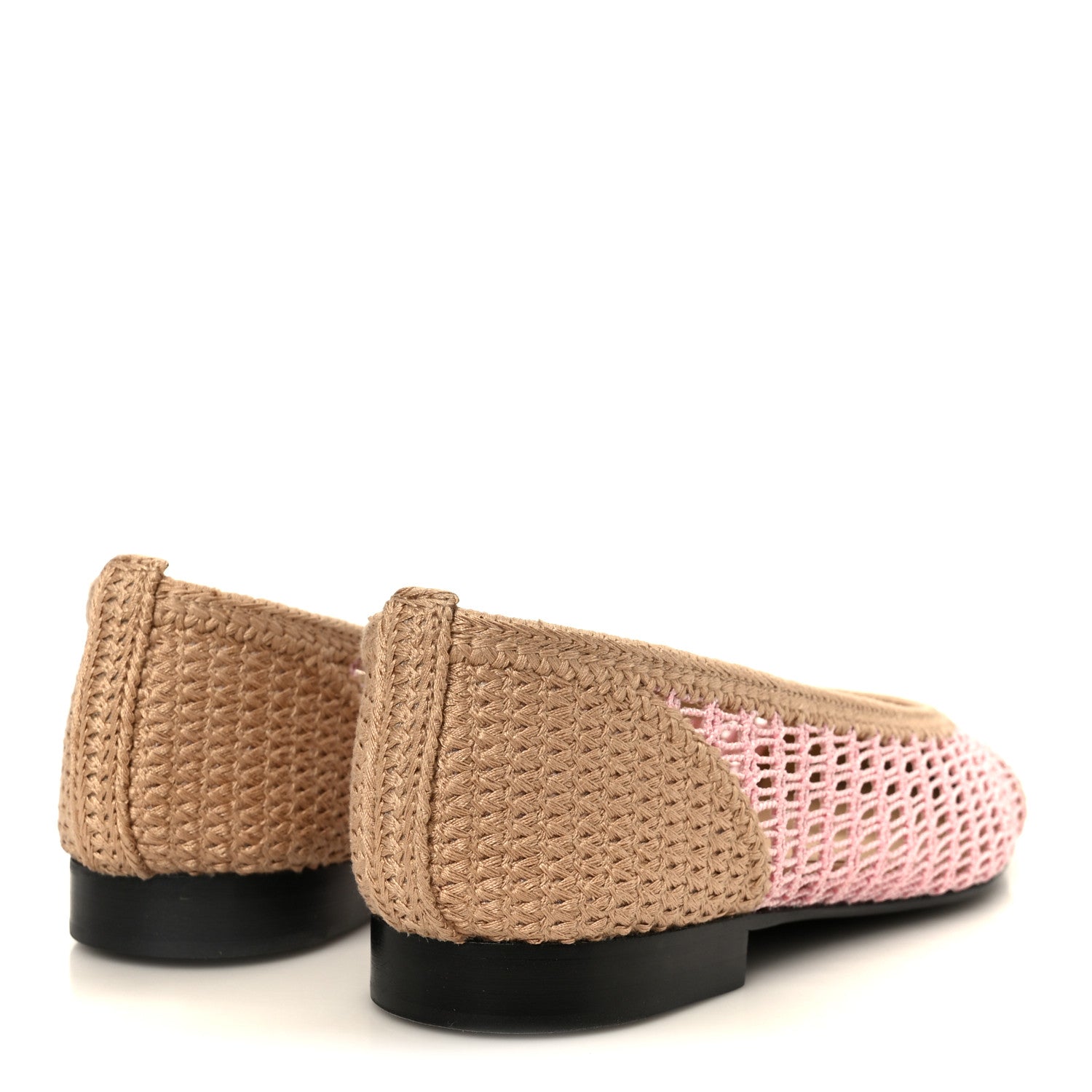 Chanel Raffia Cap Toe Ballerina Flats 36.5 Pink Beige 5 of 10