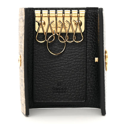 Gucci Dollar Calfskin GG Supreme Monogram GG Marmont 6 Key Holder Case Black Beige Ebony 5 of 8