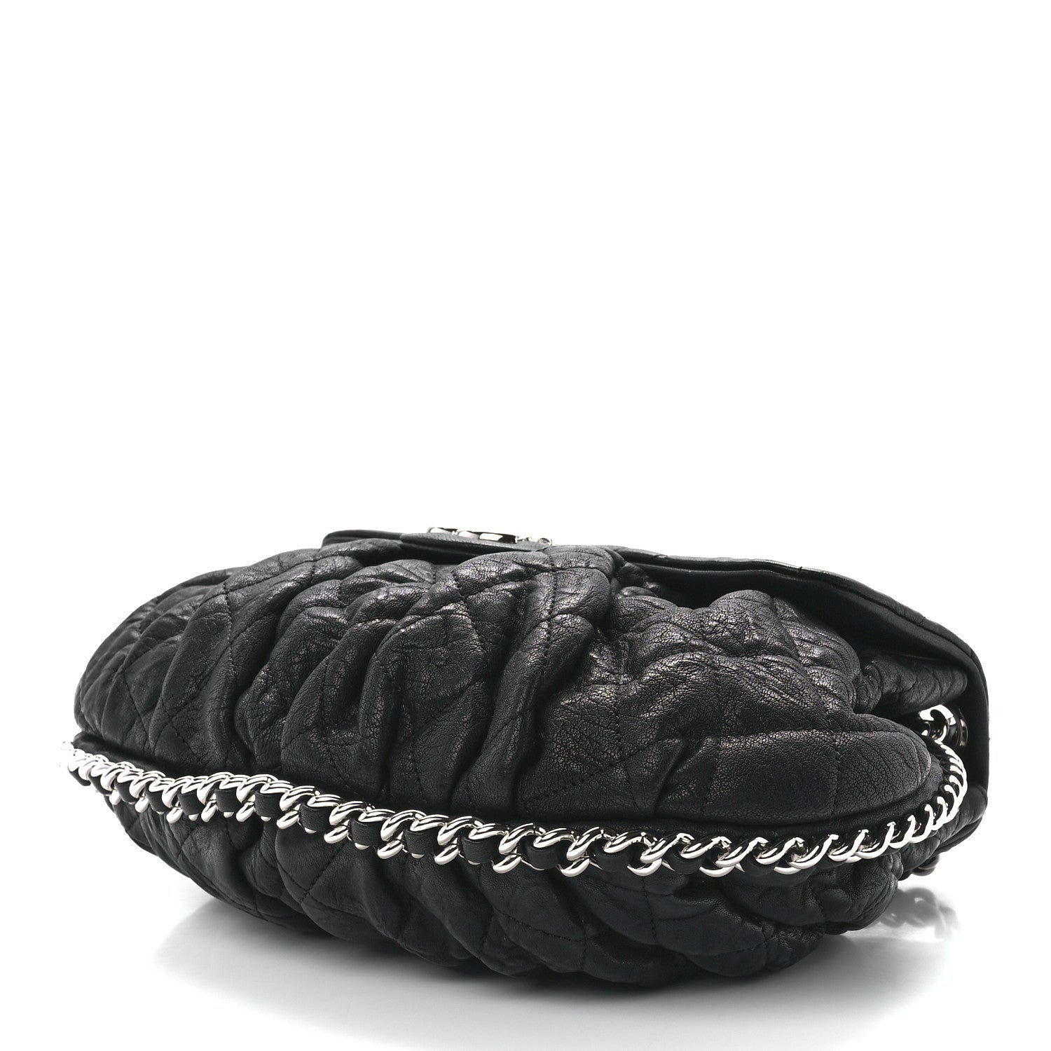 Chanel Washed Lambskin Quilted Medium Chain Around Messenger Black 10 of 12