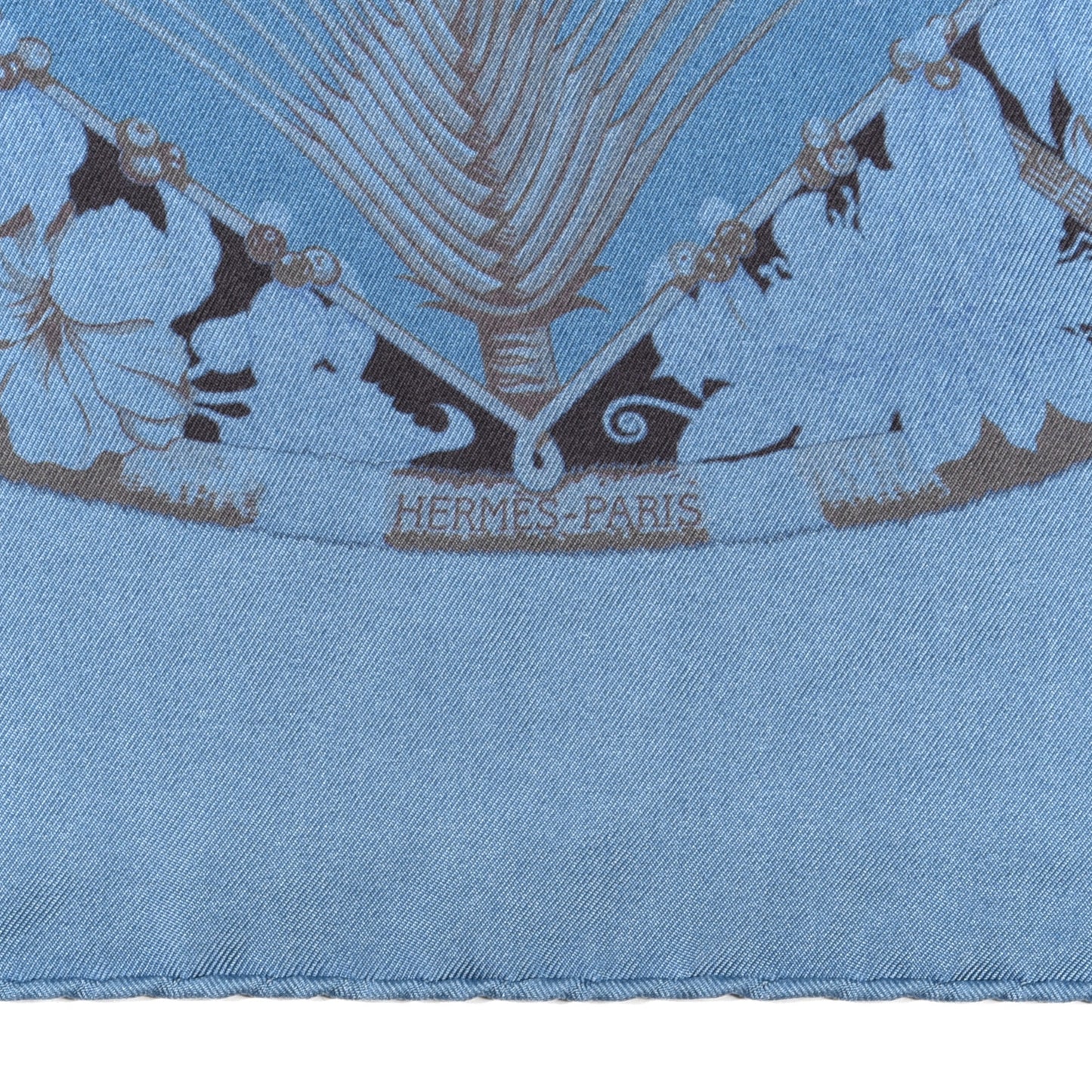 Silk Aloha Dip Dye Scarf 70 Bleu Jean