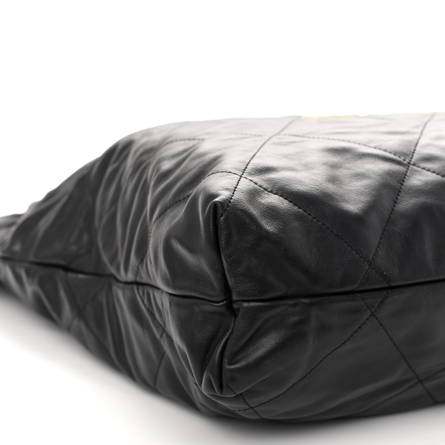 Calfskin Quilted Large Chanel 22 Black