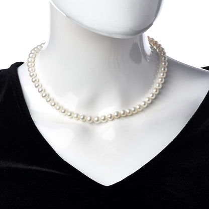 Tiffany Sterling Silver Freshwater Pearl 6-7mm Ziegfeld Necklace 2 of 4