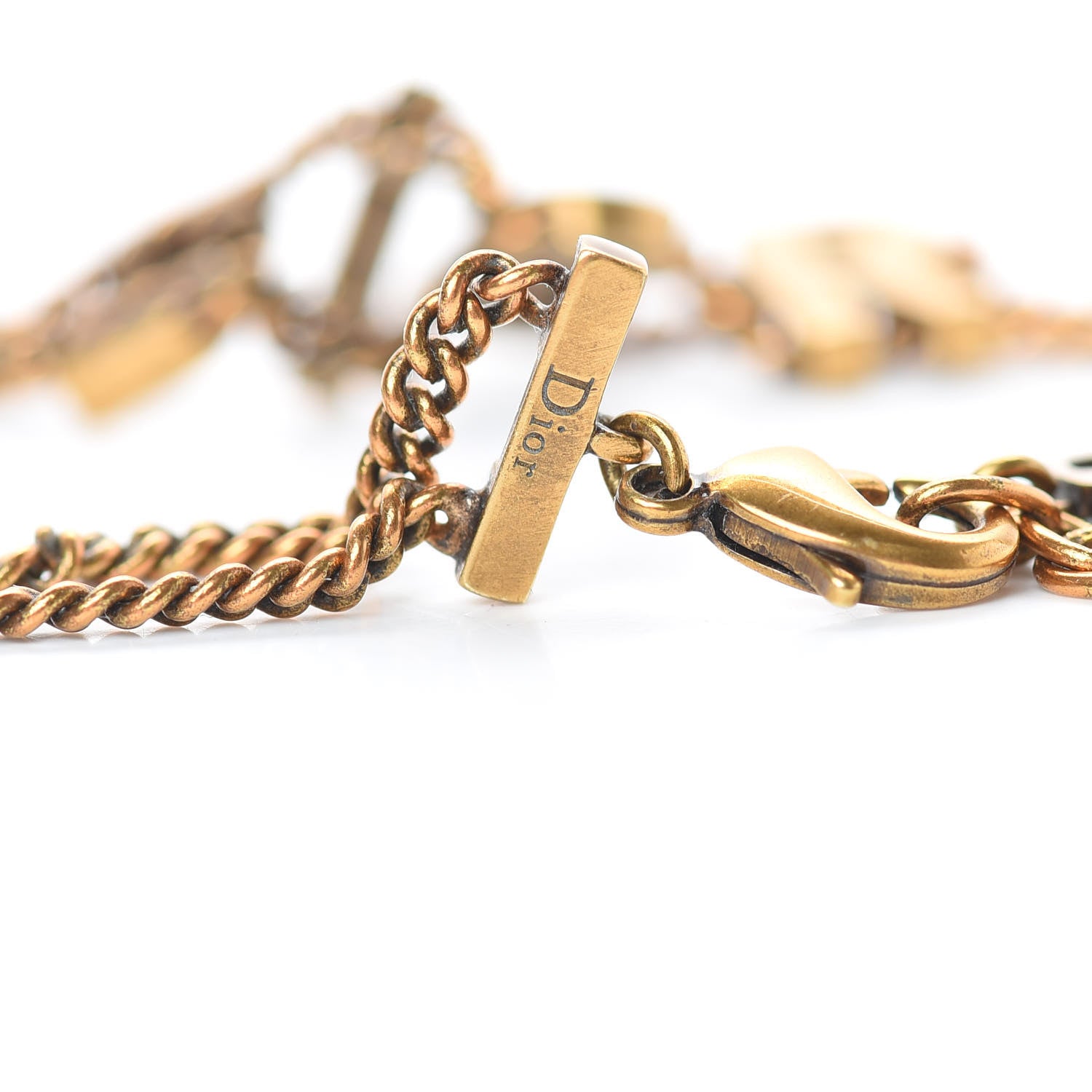 Christian Dior Metal J'Adior Choker Necklace Aged Gold 4 of 5