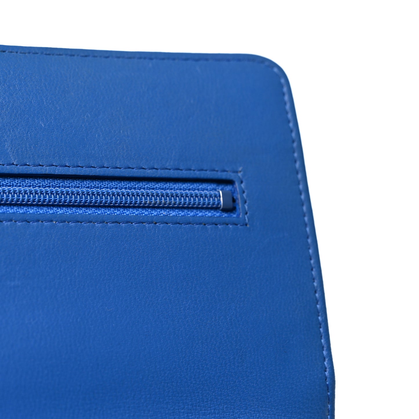 Lambskin Quilted Wallet On Chain WOC Blue