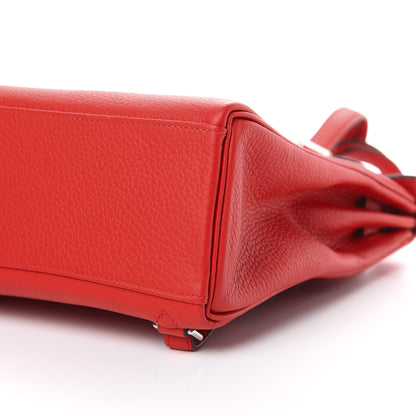 Hermes Taurillon Clemence Kelly Ado Backpack Rouge De Coeur 9 of 11