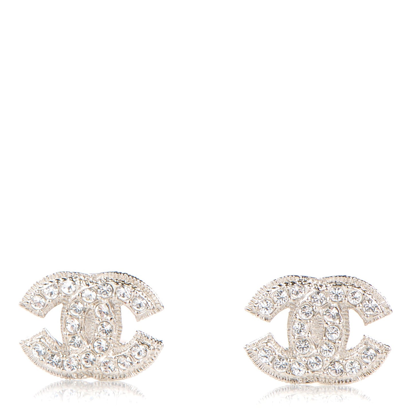 Crystal CC Clip On Earrings Silver