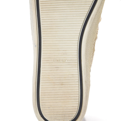 Chanel Grained Goatskin Hollow Out Flower Sneakers 39.5 White Black 8 of 10