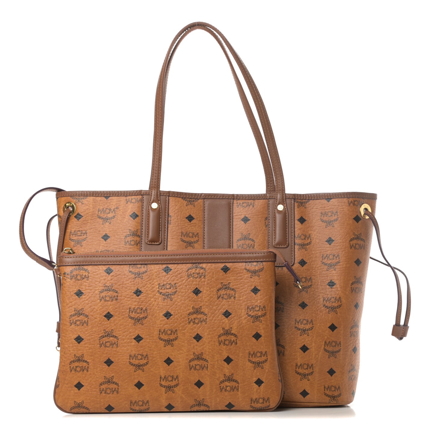 Visetos Medium Liz Reversible Shopper Tote Cognac