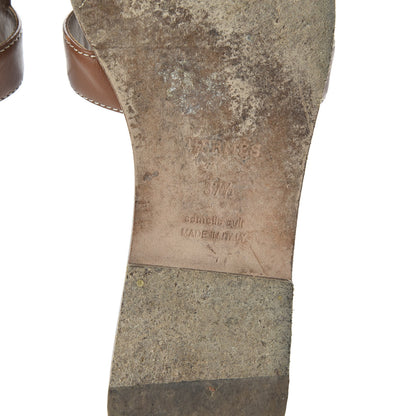 Hermes Box Calfskin Oran Sandals 37.5 Gold 6 of 8