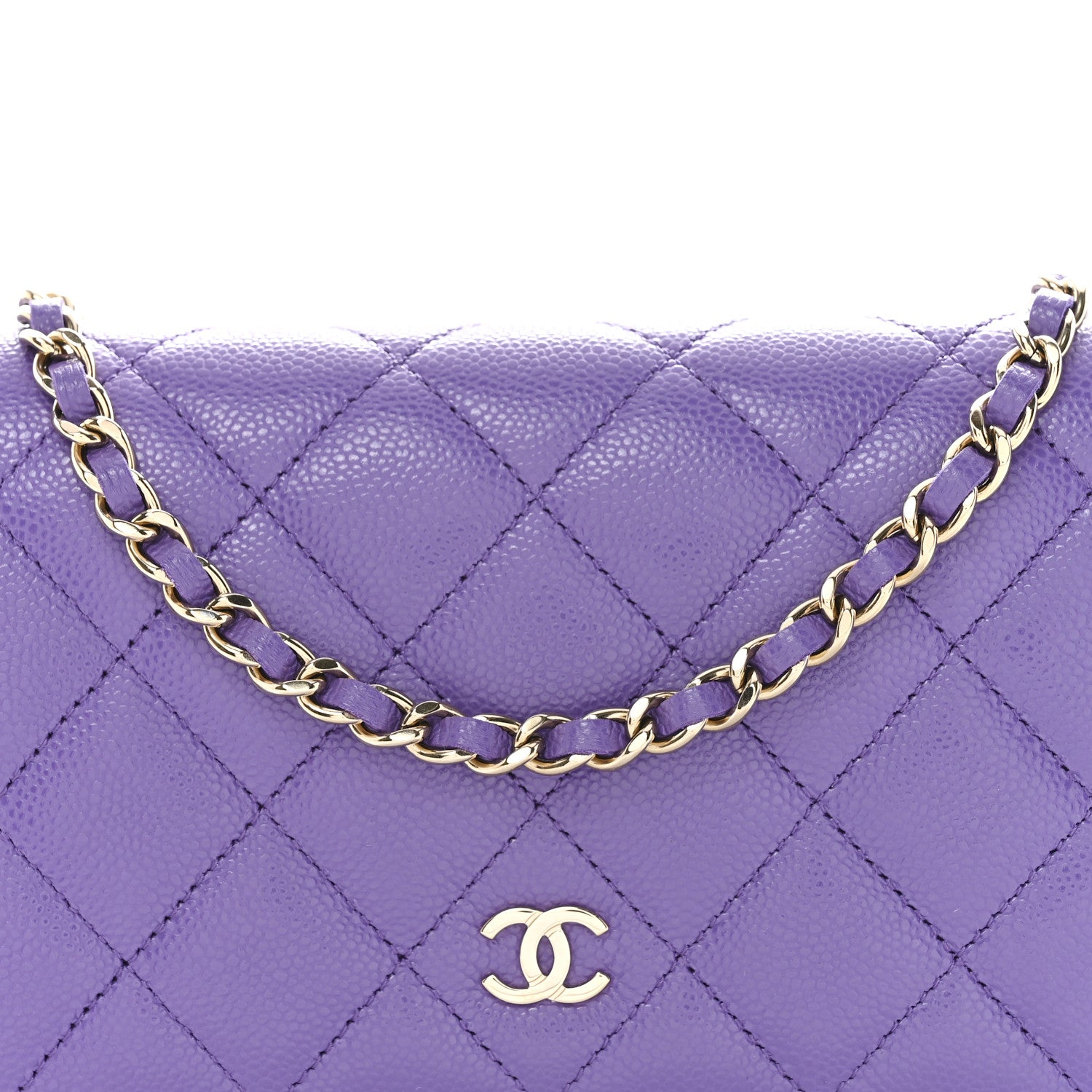 Chanel Caviar Quilted Wallet On Chain WOC Purple 9 of 12