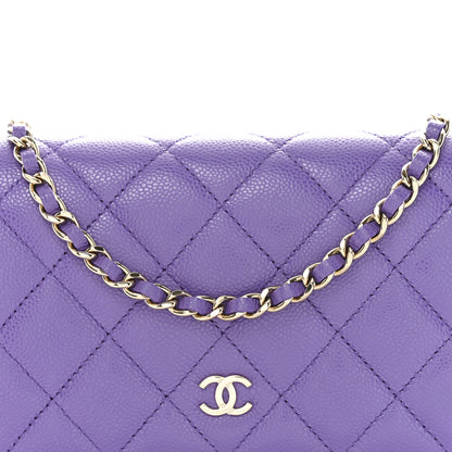 Chanel Caviar Quilted Wallet On Chain WOC Purple 9 of 12