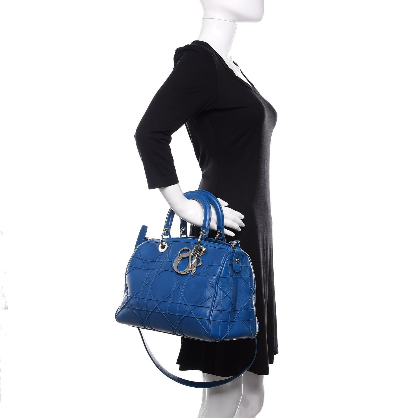 Lambskin Cannage Granville Polochon Blue