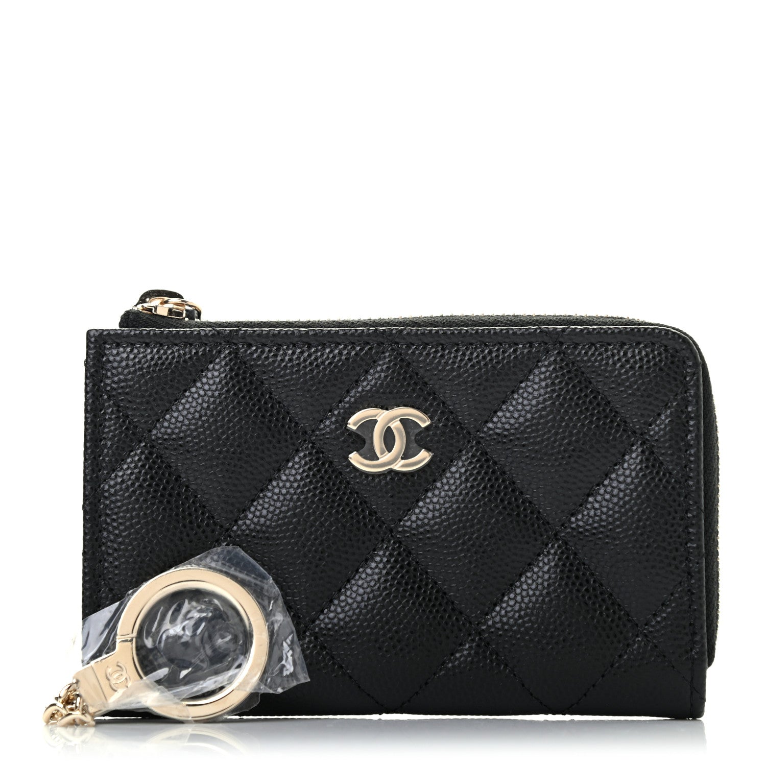 Chanel Caviar Quilted Zipped Key Holder Case Black 1 of 8