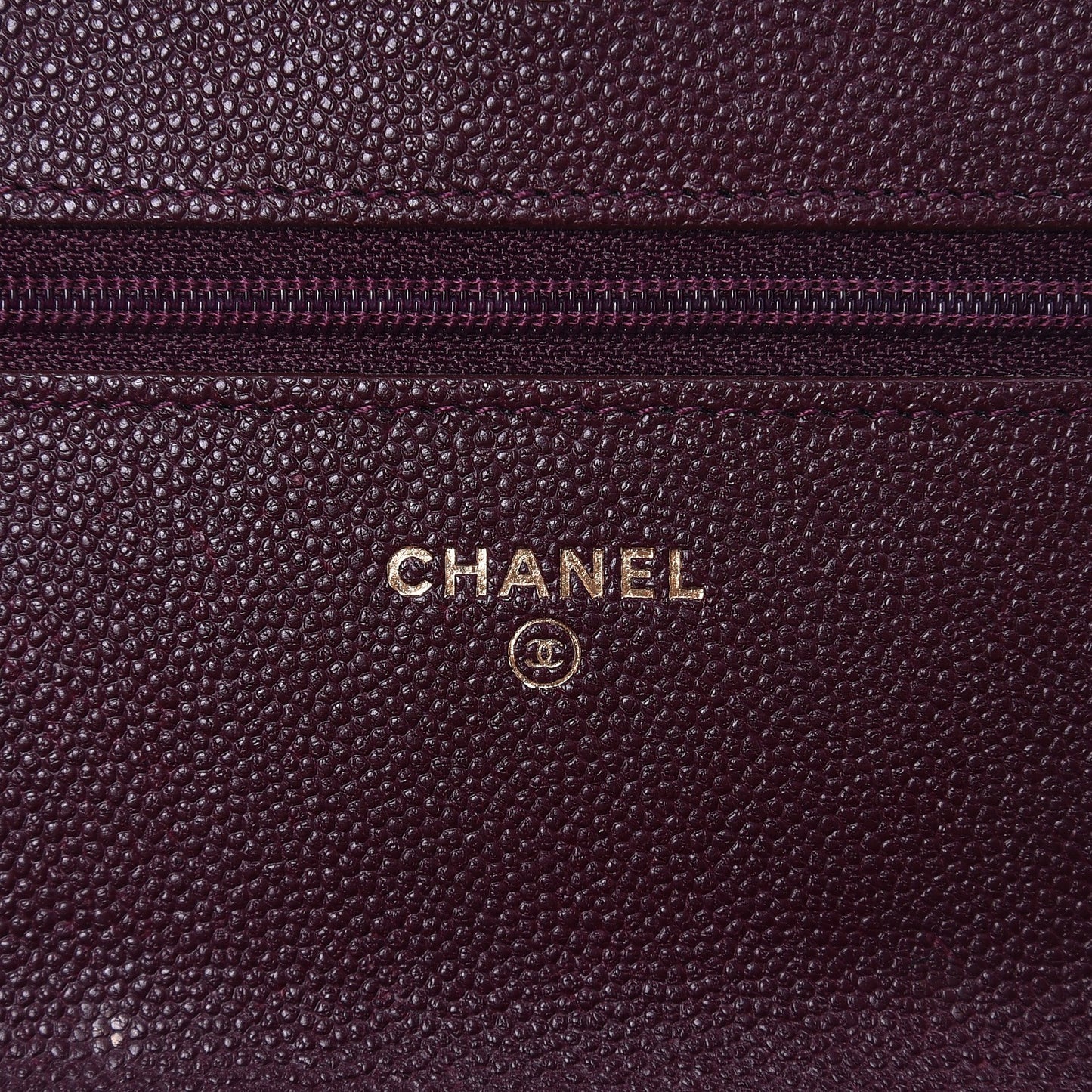 Caviar Quilted Boy Wallet On Chain WOC Dark Purple