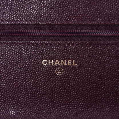 Chanel Caviar Quilted Boy Wallet On Chain WOC Dark Purple 6 of 10