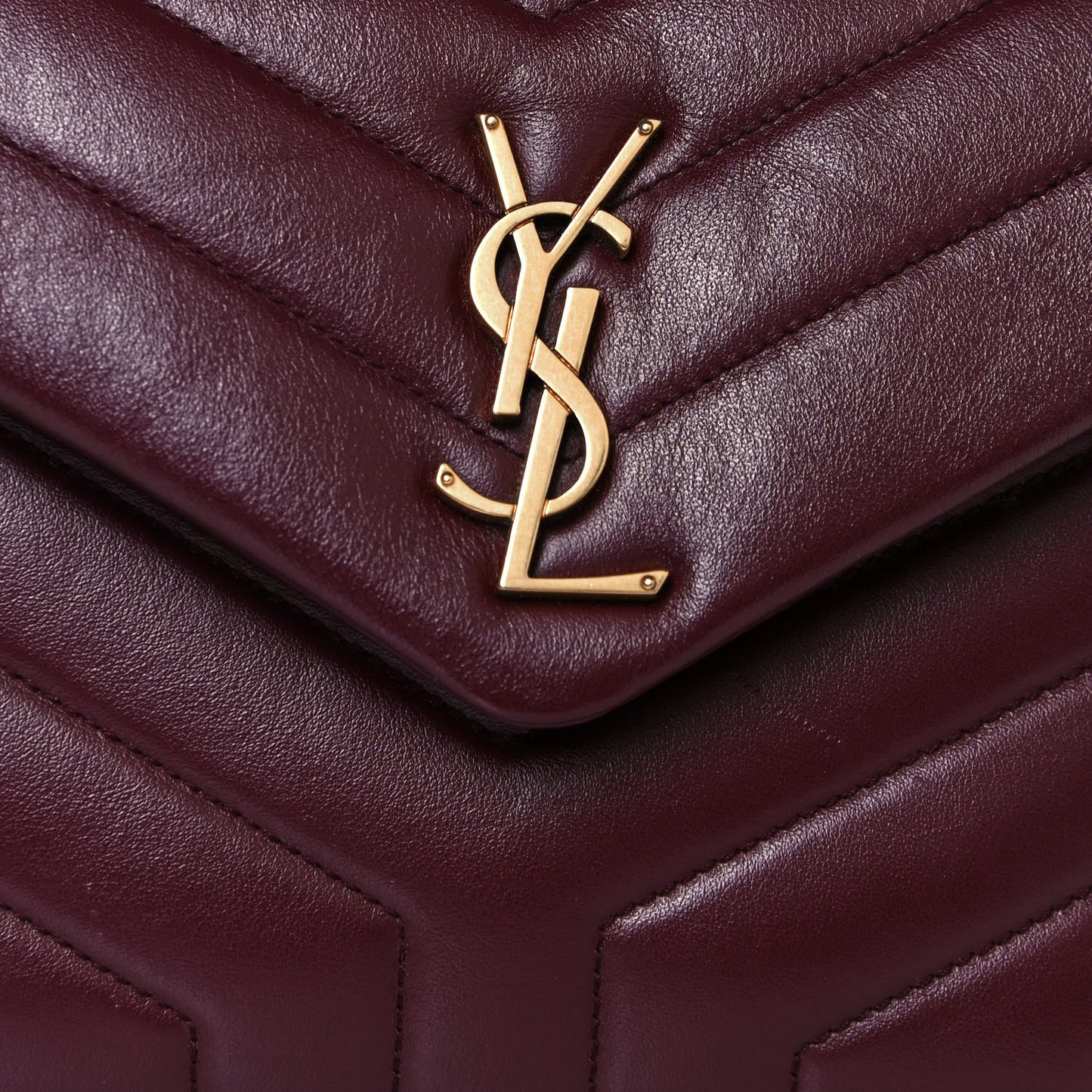 Calfskin Y Quilted Monogram Small Loulou Chain Satchel Dark Legion Red