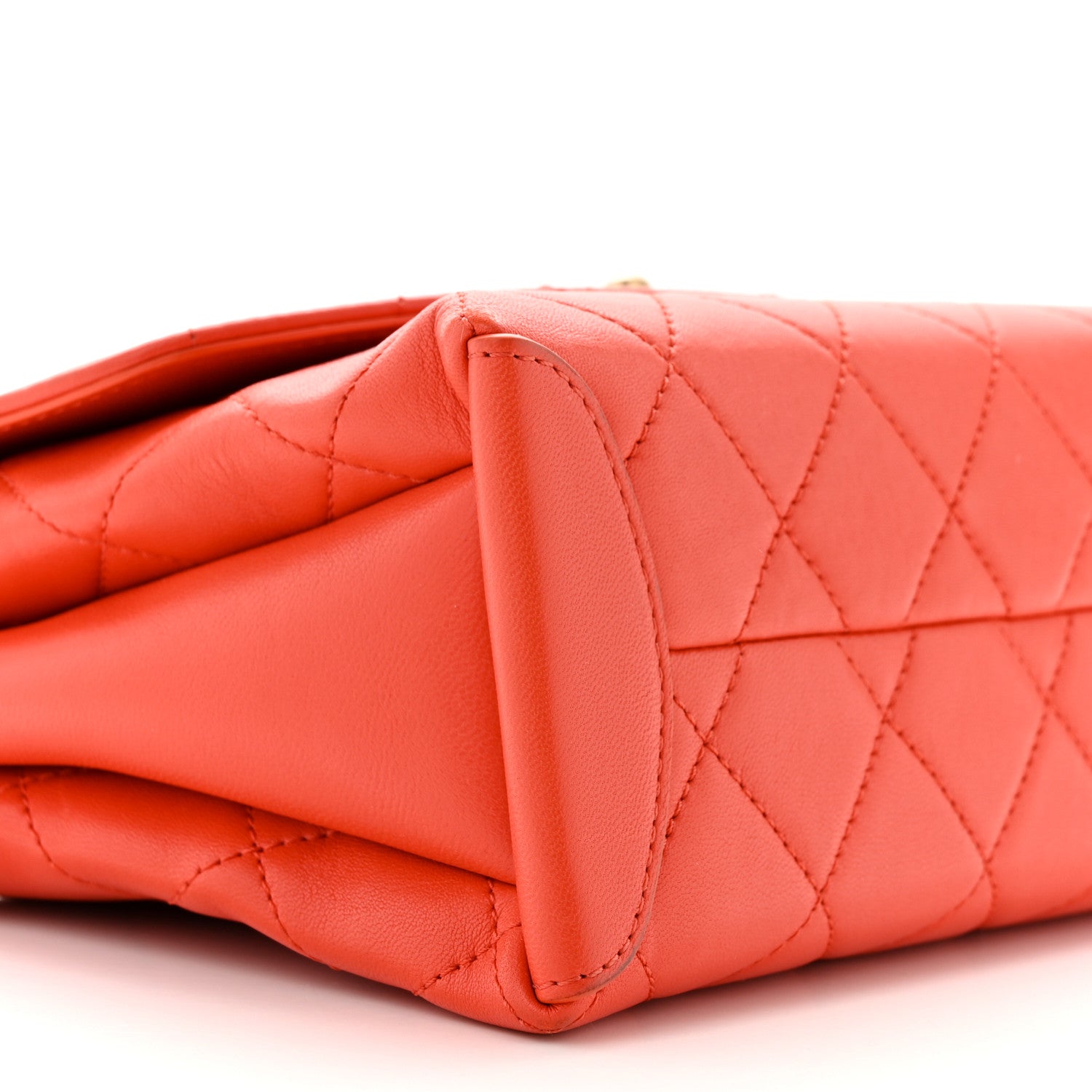 Chanel Lambskin Quilted Medium Trendy Spirit Top Handle Bag Orange 9 of 11