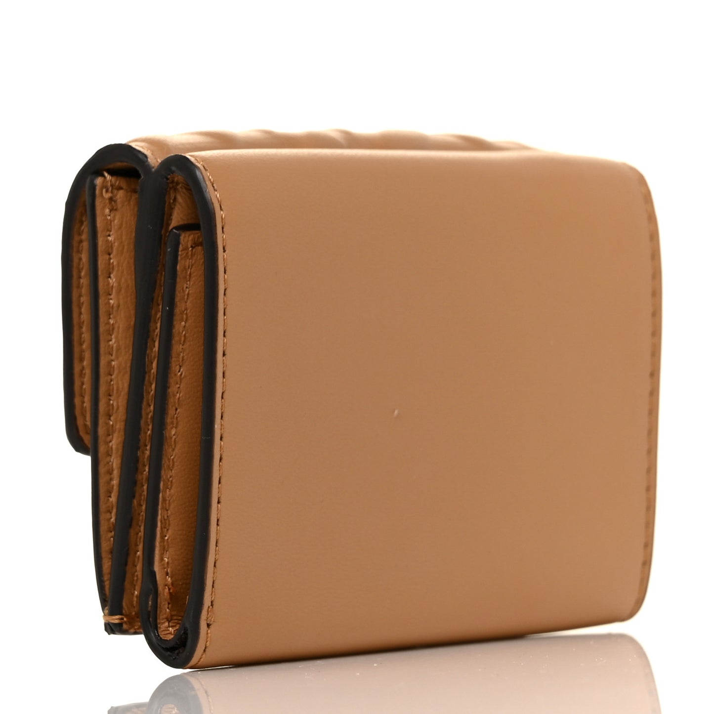 Nappa Matisse FF Diagonal Embossed Micro Tri-Fold Wallet Miele Scuro