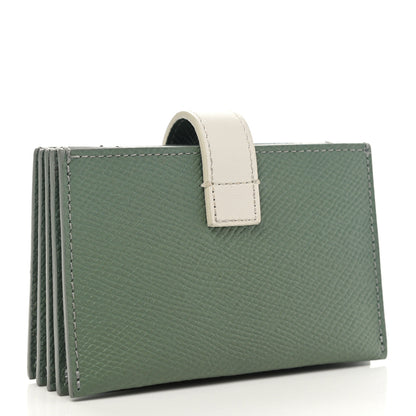 Celine Grained Shiny Calfskin Accordion Card Holder Green 3 of 8