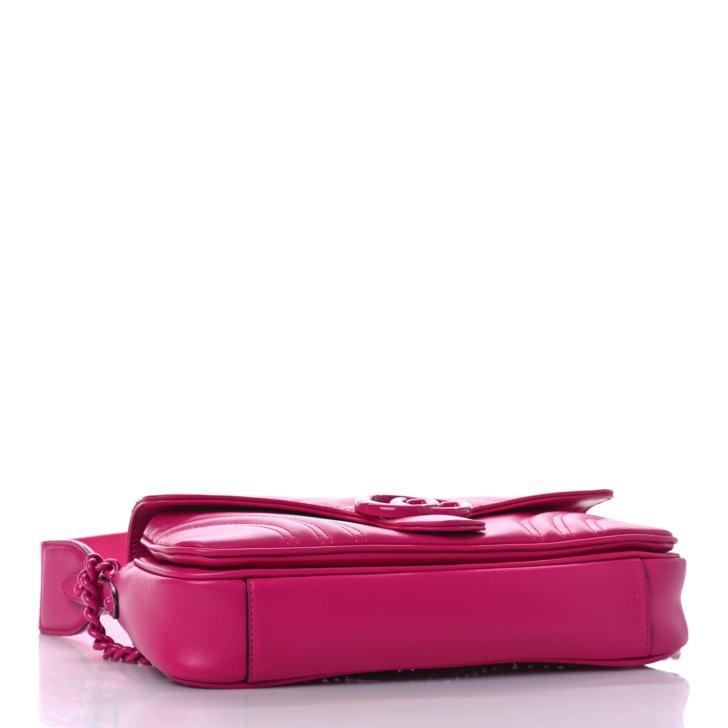 Calfskin Matelasse Monochrome GG Marmont Crossbody Shoulder Bag Classic Fuxia