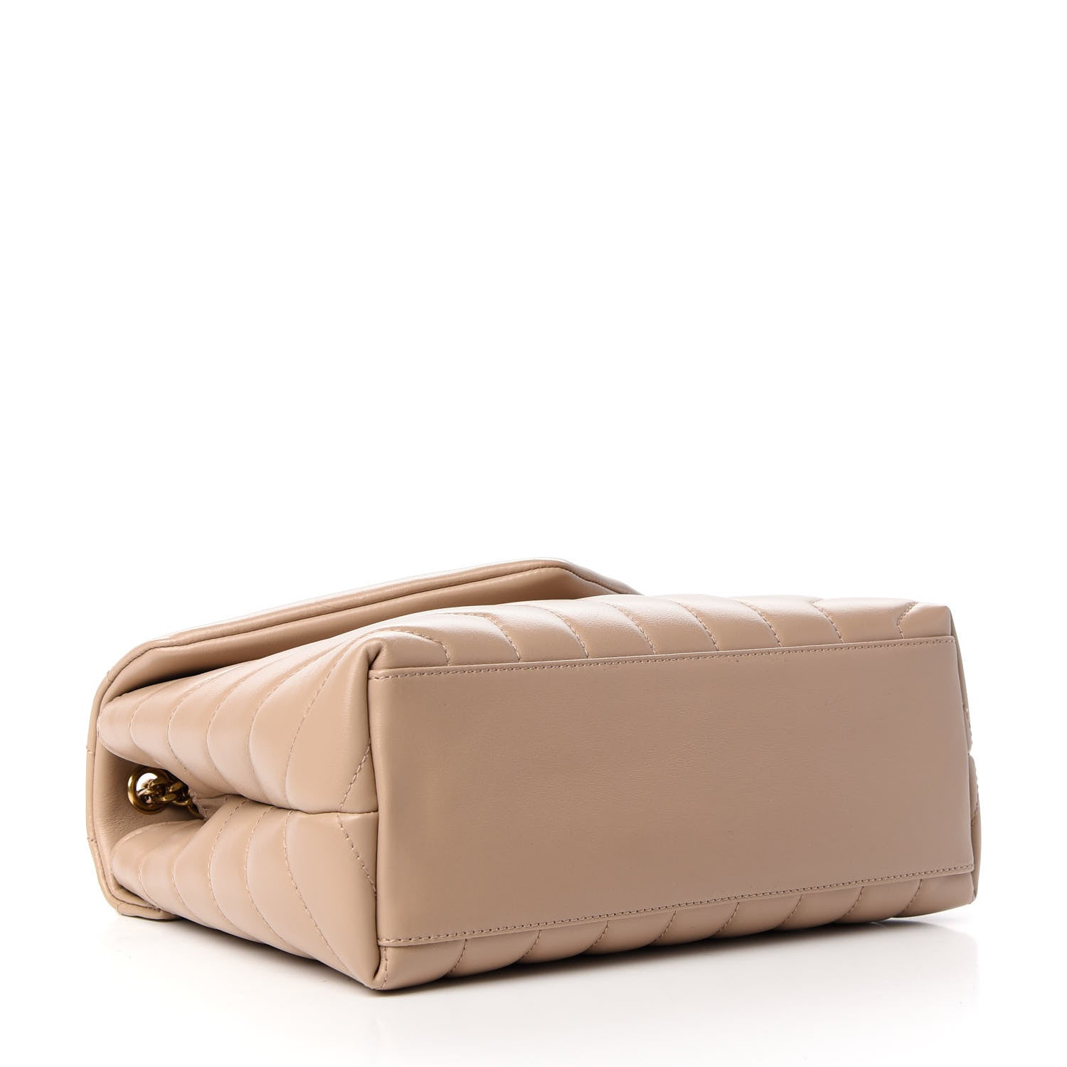 Saint Laurent Calfskin Y Quilted Monogram Small Loulou Chain Satchel Dark Beige 4 of 9
