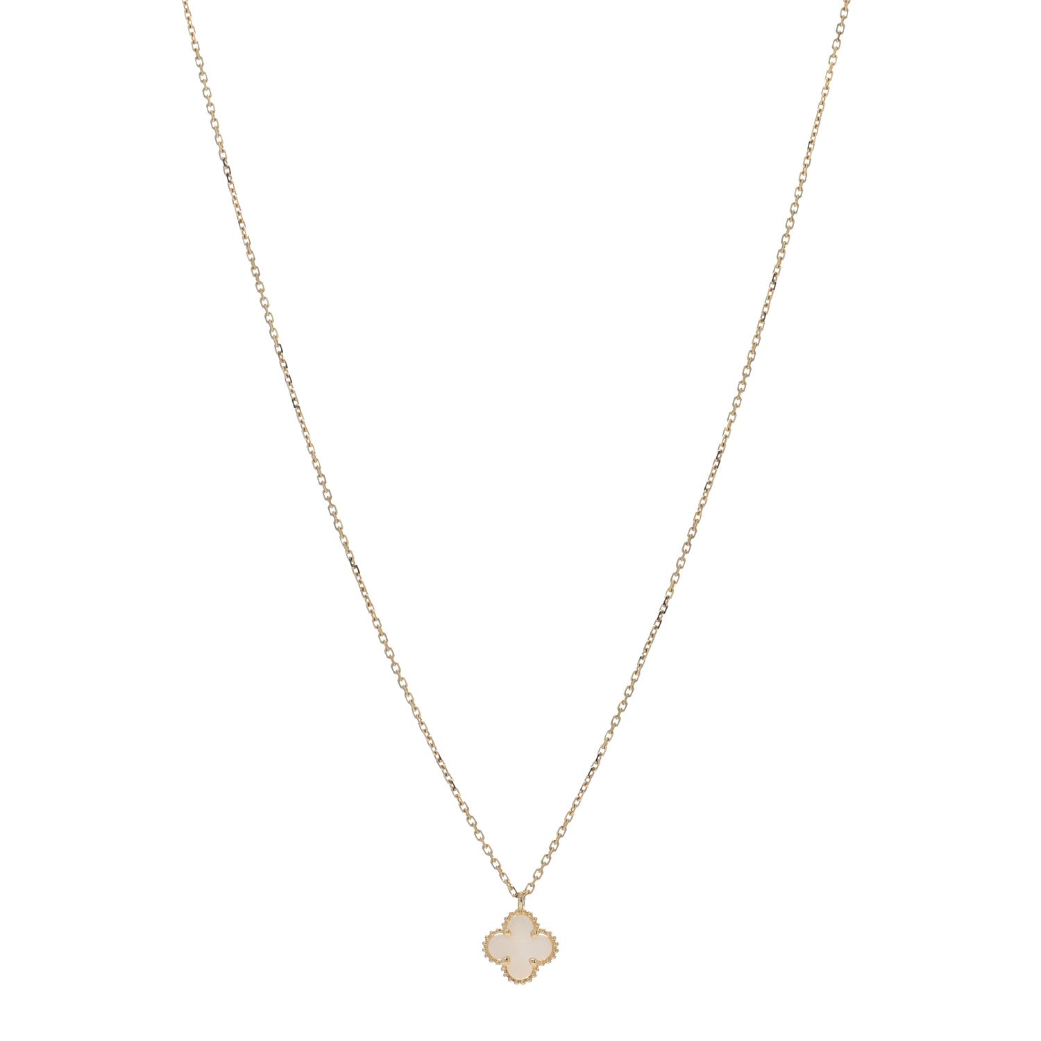 Van Cleef & Arpels VAN CLEEF & ARPELS 18K Yellow Gold Mother of Pearl Sweet Alhambra Pendant Necklace 1 of 5