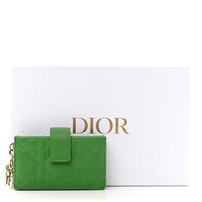 Christian Dior Lambskin Cannage Lady Dior 5-Gusset Card Holder Bright Green 9 of 9