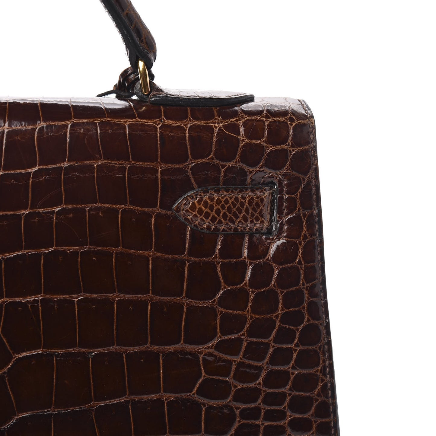 Shiny Niloticus Crocodile Kelly Sellier 32 Havane