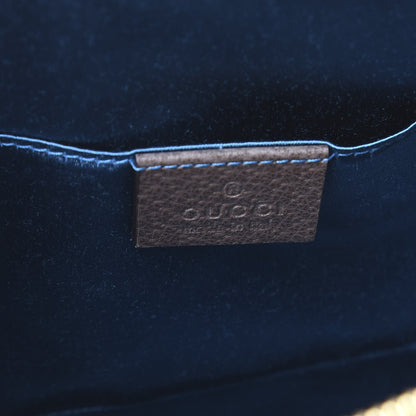 Gucci GG Supreme Monogram Textured Dollar Calfskin Web Small Ophidia Dome Shoulder Bag Beige Ebony New Acero 7 of 11