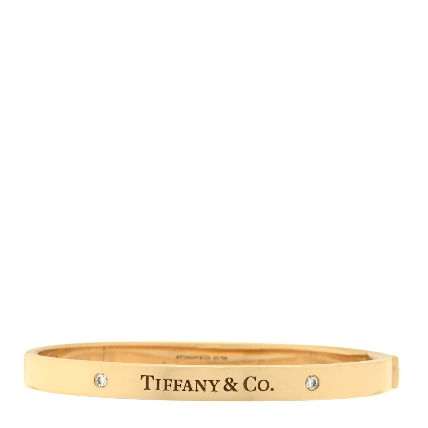 18K Yellow Gold Diamond Hinged Bangle Bracelet