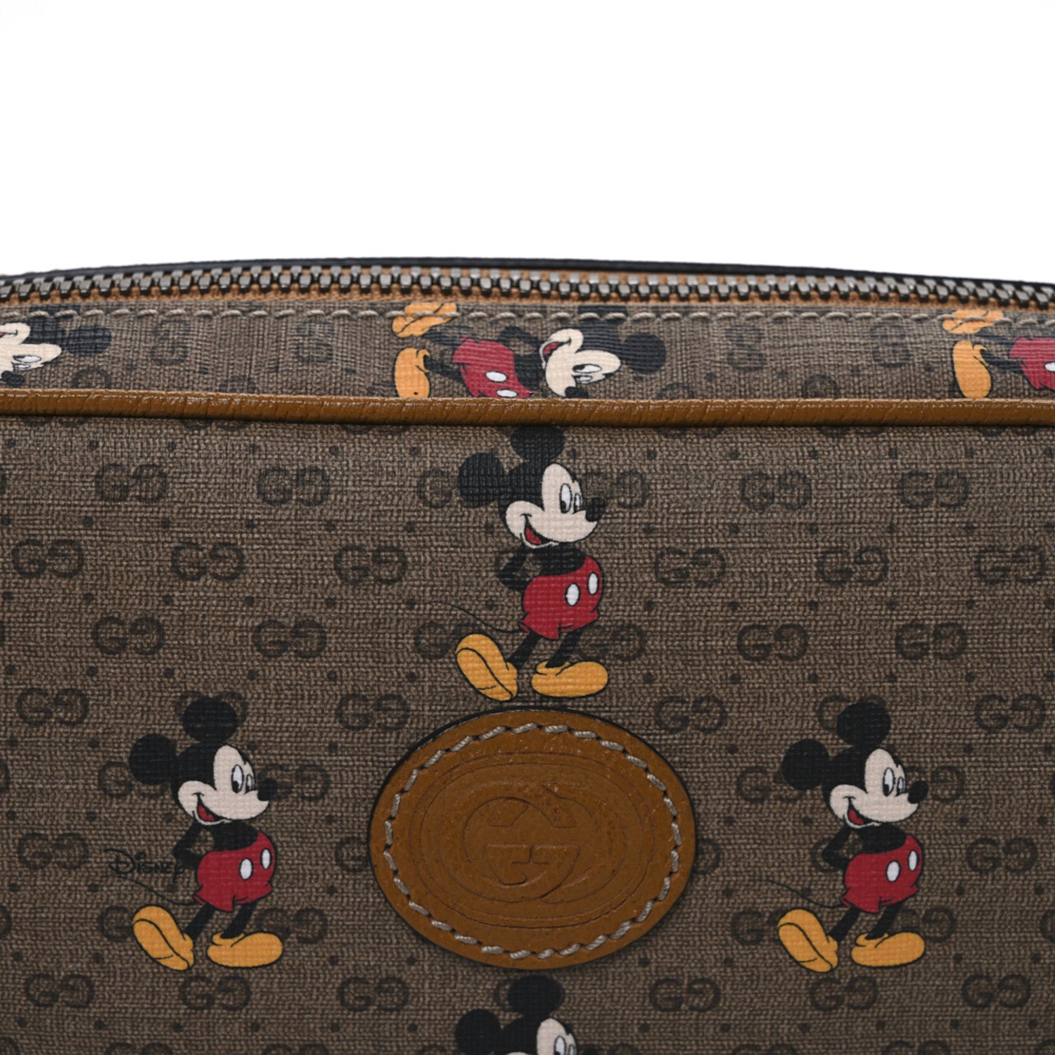 Gucci X DISNEY Mini Vintage GG Supreme Monogram Mickey Mouse Small Belt Bag 85 34 Beige Vintage Sun Oil 8 of 10