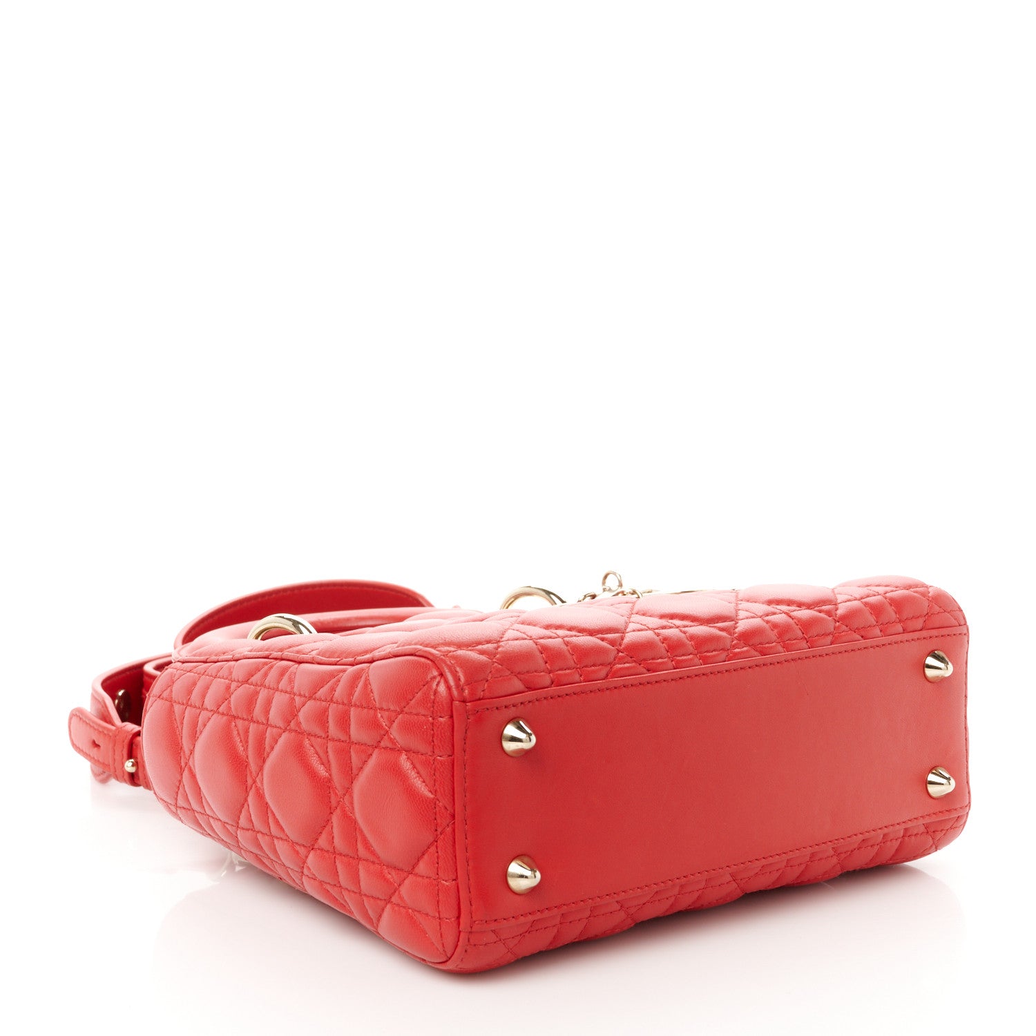 Christian Dior Lambskin Cannage Small Lucky Badges My Lady Dior Red 4 of 10