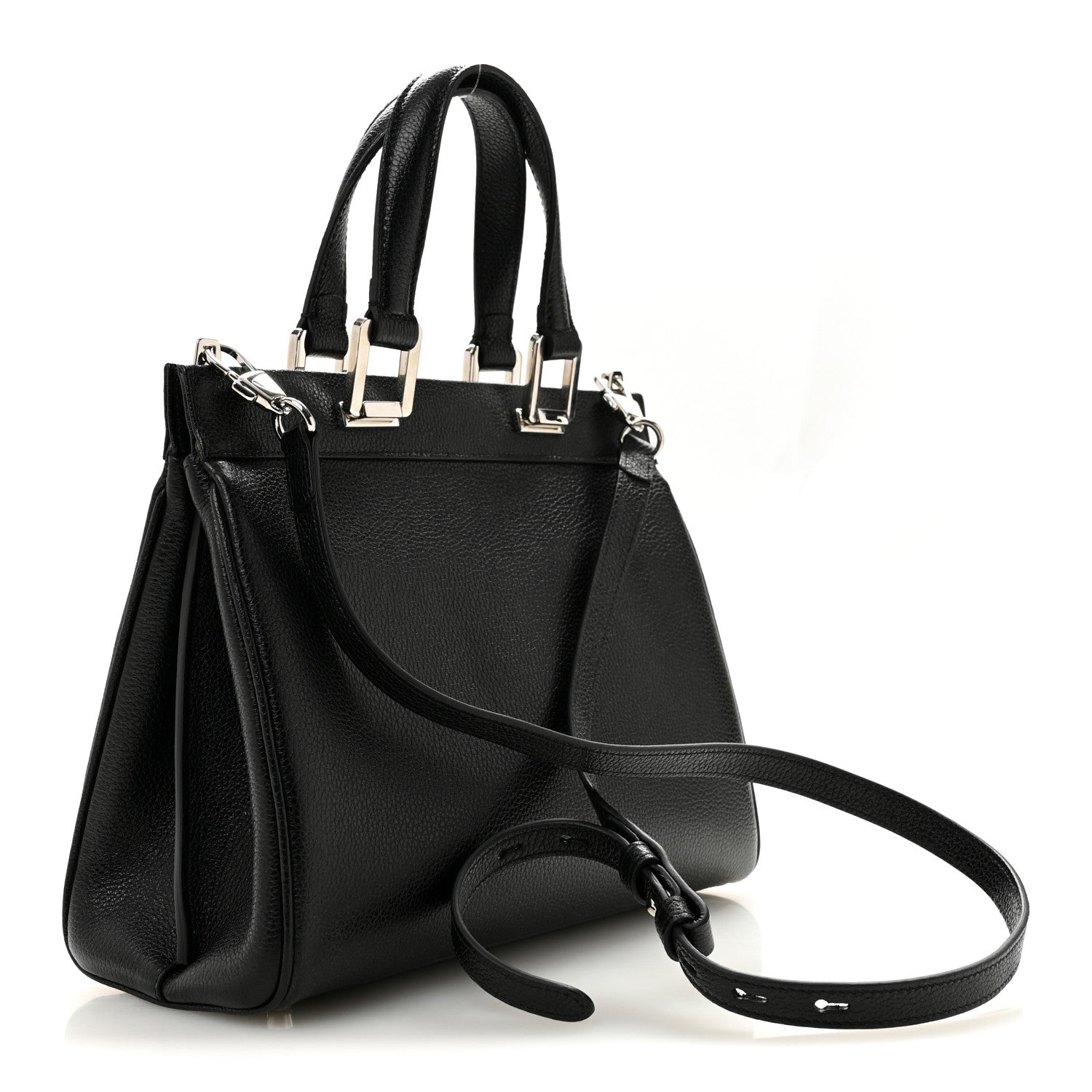 Gucci Grainy Calfskin Small Zumi Top Handle Bag Black 2 of 10