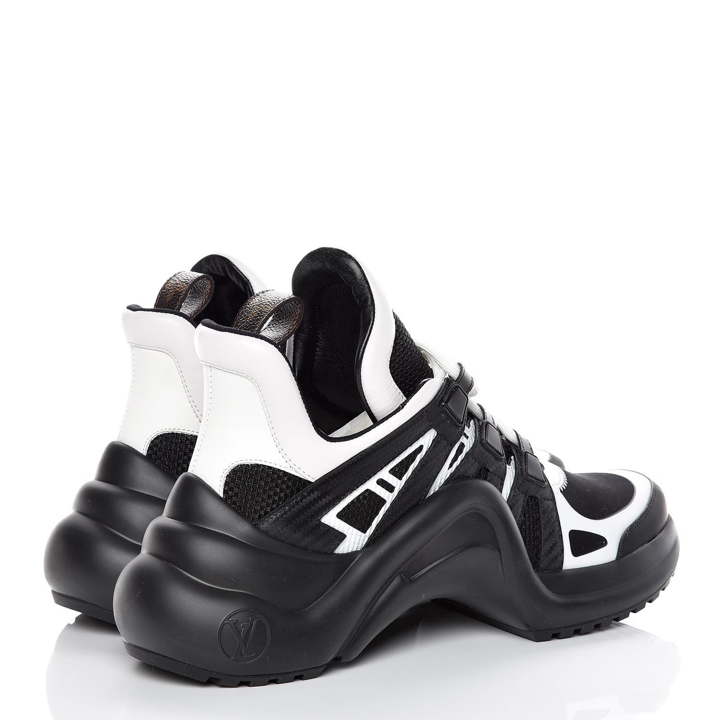 Calfskin Technical Nylon LV Archlight Sneakers 39 Black White