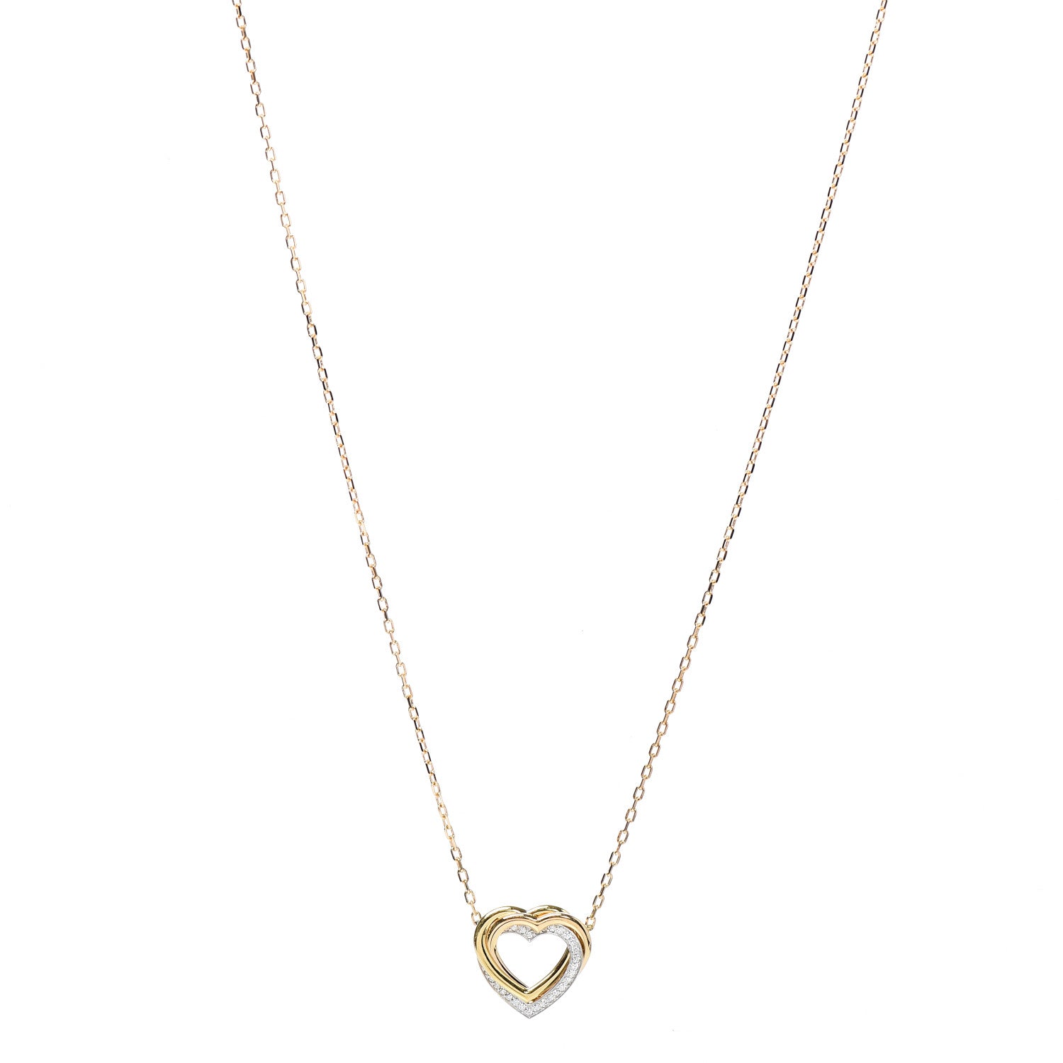 Cartier 18K Pink Yellow White Gold Diamond Trinity Heart Pendant Necklace 1 of 5