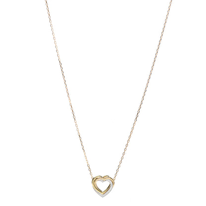 Cartier 18K Pink Yellow White Gold Diamond Trinity Heart Pendant Necklace 1 of 5