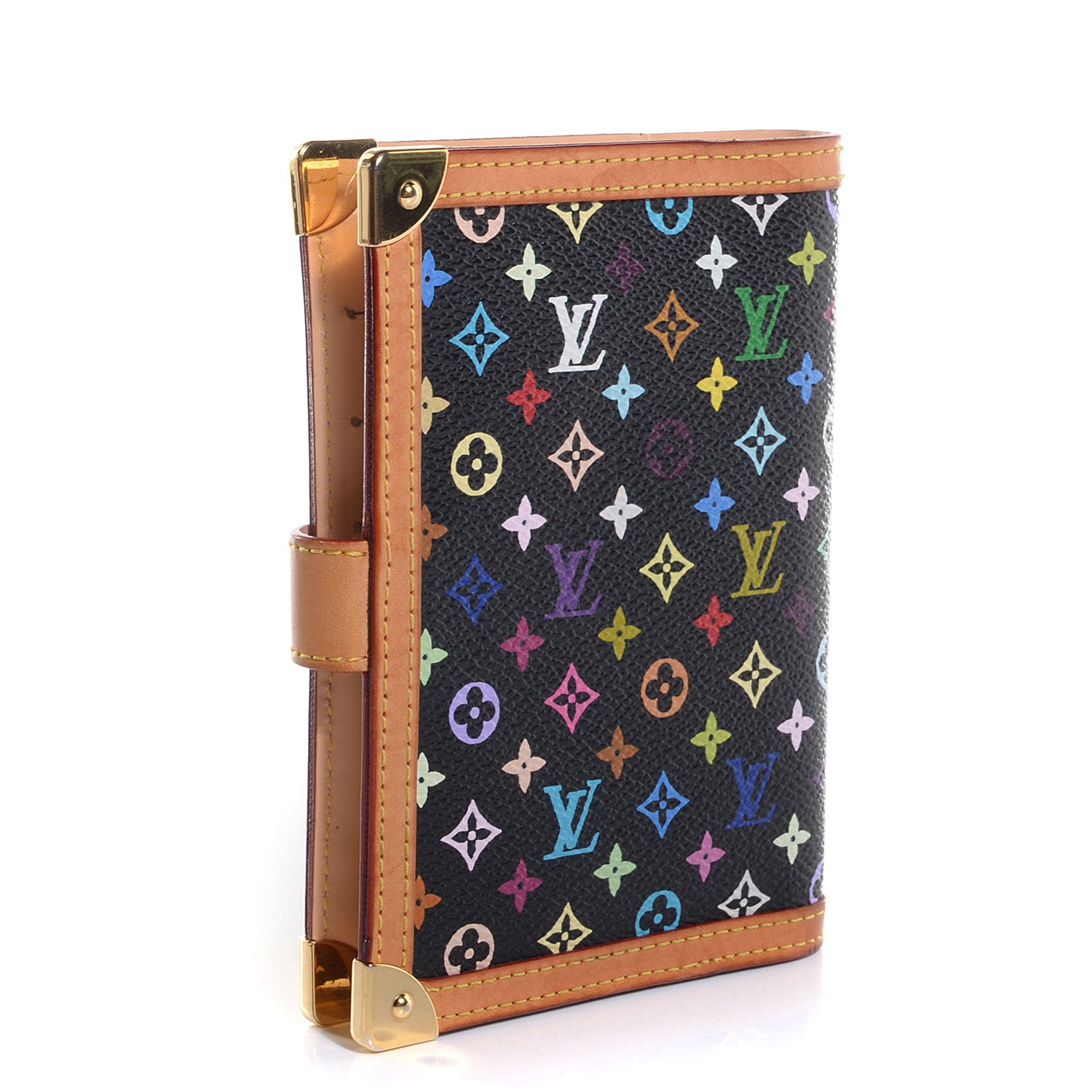 Louis Vuitton Monogram Multicolor Small Ring Agenda Cover Black 3 of 7