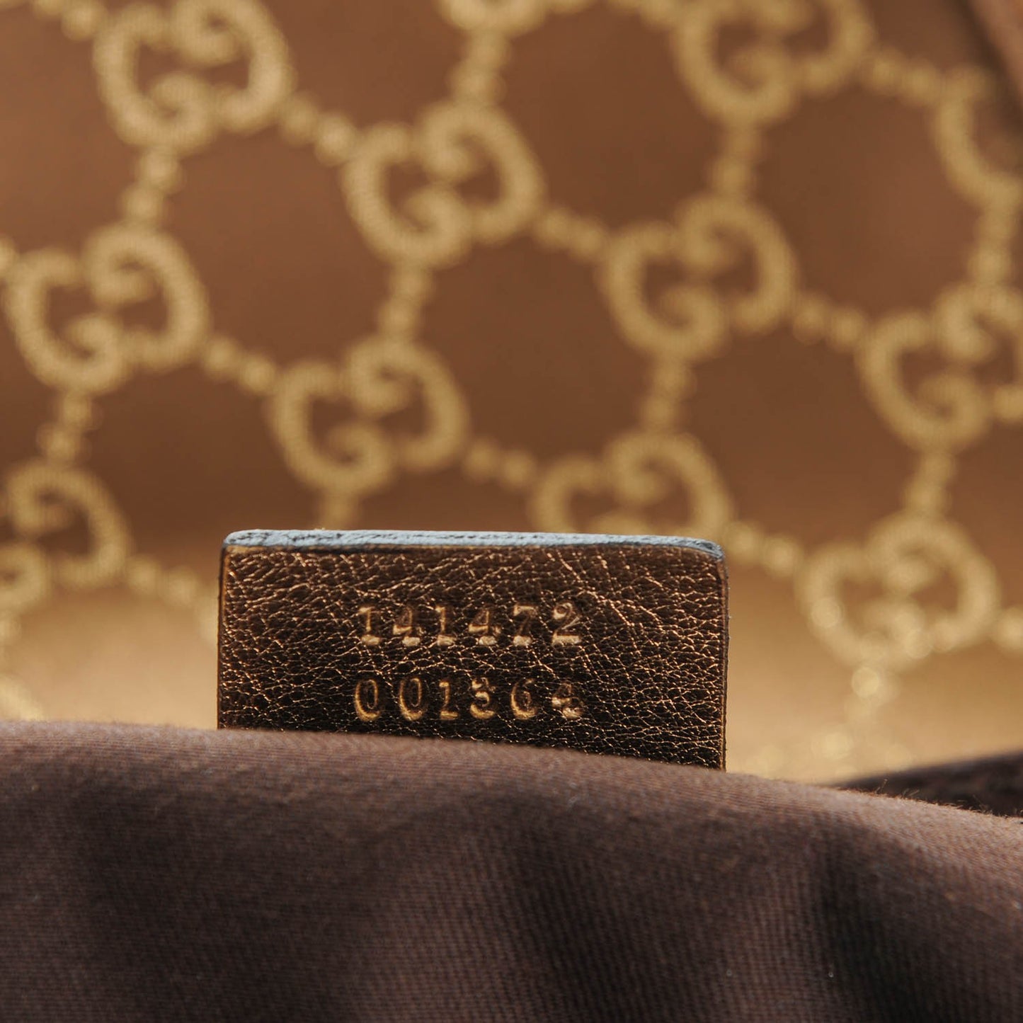 Satin Monogram Large Abbey Tote Metallic Bronze