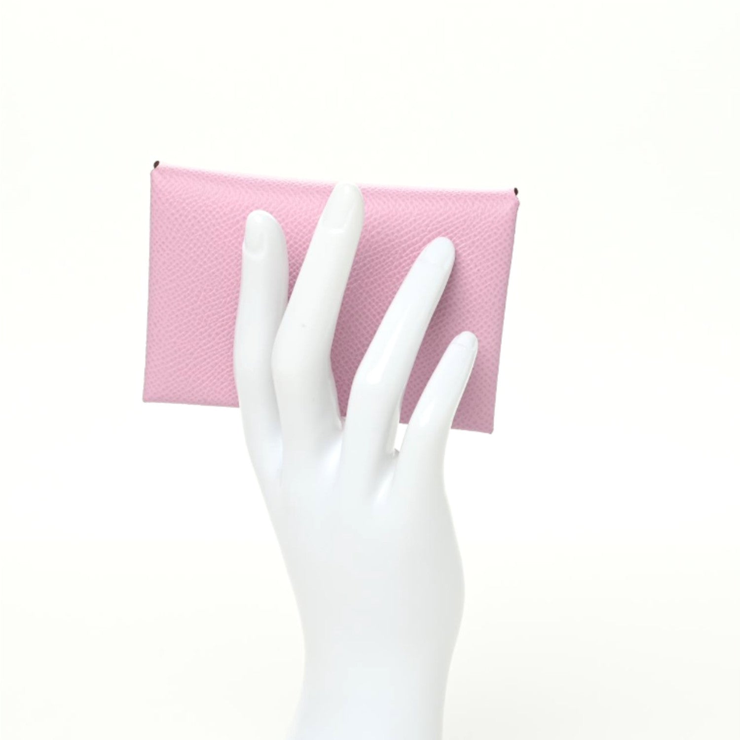 Hermes Epsom Calvi Duo Card Case Mauve Sylvestre 2 of 7