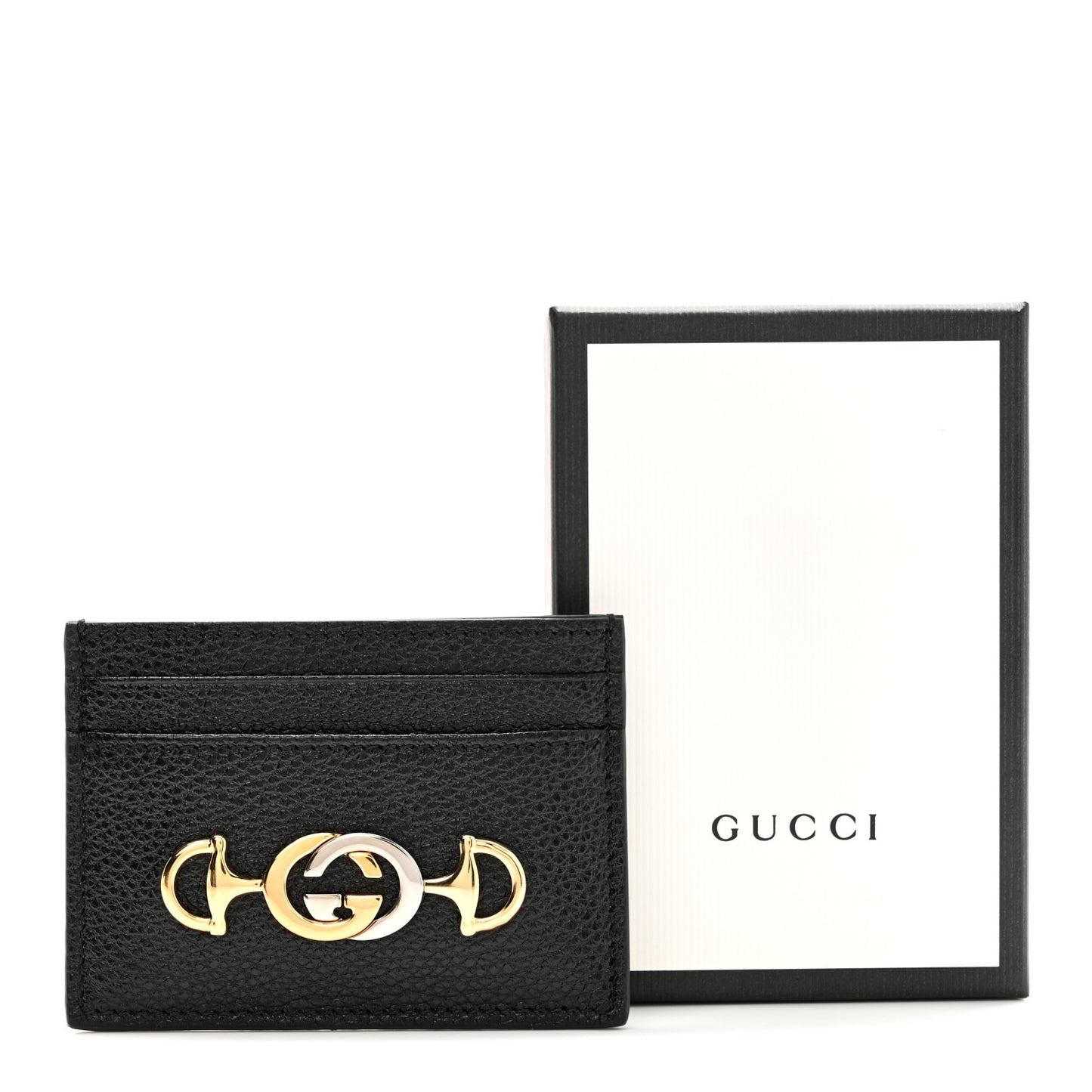 Grainy Calfskin Zumi Card Holder Black