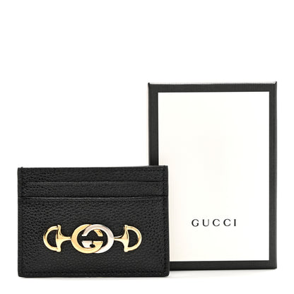 Gucci Grainy Calfskin Zumi Card Holder Black 7 of 7