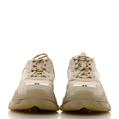 Balenciaga Fabric Mesh Clear Sole Mens Triple S Sneakers 40 Beige 2 of 8